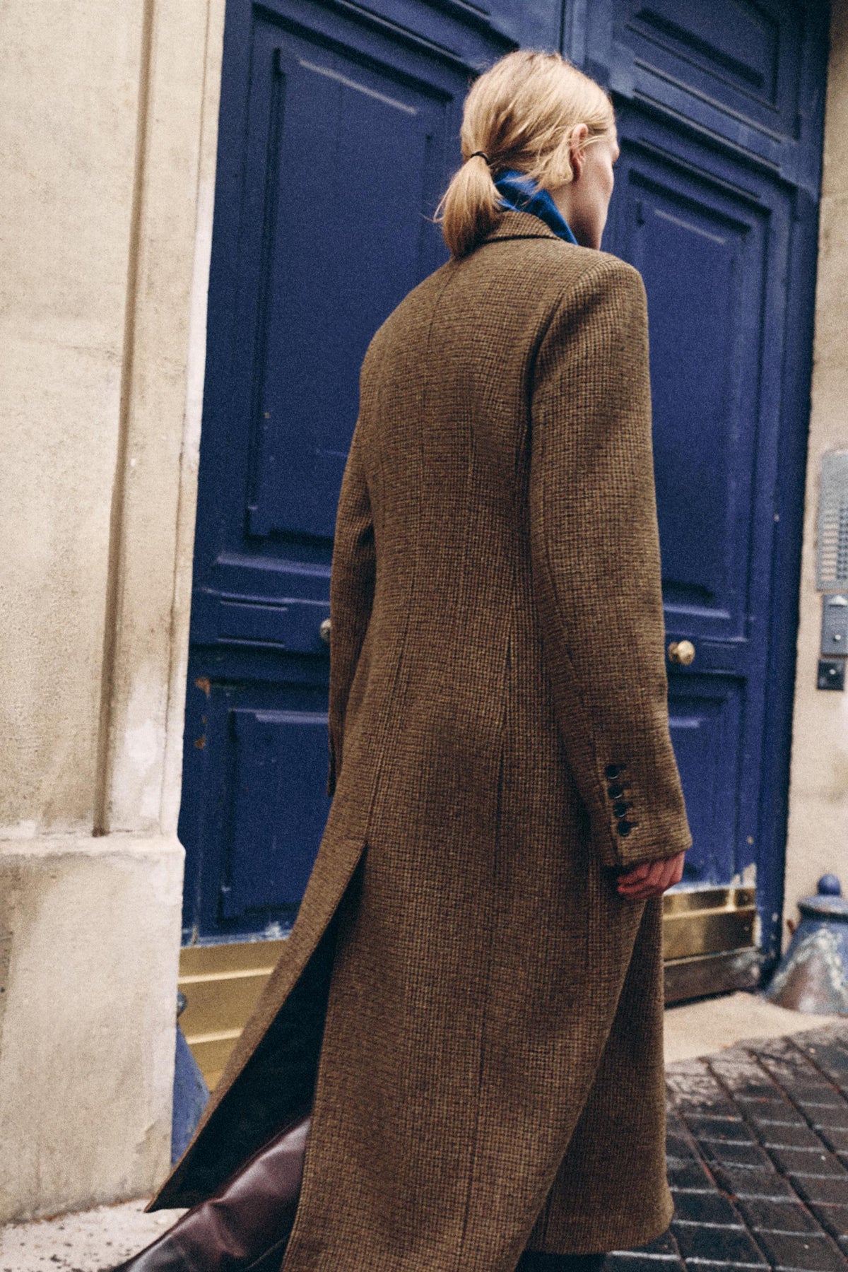 Manteau À Carreaux 100% Laine